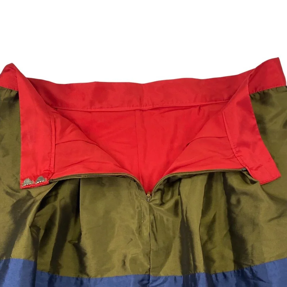 Frances Valentine Barbara Gathered Colorblock Midi Skirt | XL | Lined - Picture 7 of 13